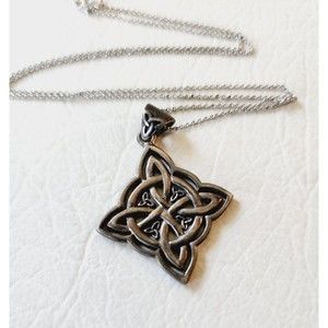 Sterling Silver Celtic Cross Knots  Necklace Triquetra Necklace Boho Necklace